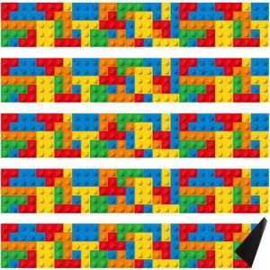 Capoda 24 Pcs Building Block Magnetic Bulletin Board Border 1.97 x 11.81 Inches Colorful Classroom Borders for Back to School Bulletin Board Chalkboard School Office Home Wall Decor(Classic)