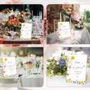 3 x Love is Sweet Sign, Floral Wedding Ceremony Sign, Pack of 1 Wooden Tabletop Sign with Stand, Wedding Supplies, Engagement and Reception Wedding Decorations - LD07