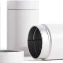 3 Packs Tea Tin Canister for Loose Tea Metal Tea Canister 9 oz 15 oz Round Tin Can for Coffee Beans Tea Container for Kitchen Storage Sugar Matcha Spice Powder (Ivory, L_2.95x4.92)