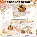 MEHOFOND 7x5ft Thanksgiving Birthday Backdrop, Our Little Turkey is Turning One Birthday Banner, Fall Pumpkin Maple 1st Party Decorations, Autumn Turkey First Birthday Party Decor Photo Props