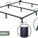 Bedsnus Queen Size Bed Frame, 9 Inch Metal Basics Bed Frame,High Profile Base for Box Spring, 9-Leg Support, Noise-Free, Easy Assembly, Black