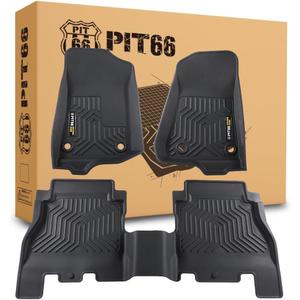 PIT66 Floor Mats Cargo Liners Compatible with 2018-2024 2025 Jeep Wrangler JL Unlimited 4 Door Only (Not Fit for JK/4XE) Heavy Duty TPE 1st and 2nd Row Car Mats alfombras para carro