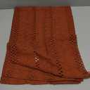 Artoid Mode Caramel Farmhouse Woven Rustic Hollow Table Runner, Seasonal Holiday Hollow Kitchen Dining Table Decoration for Home Party Decor 12x72 Inch