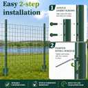Metal Garden Fence Posts– Heavy Duty U-Post for Wire Fencing, 6 FT Green