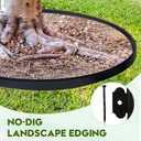 No Dig Landscape Edging 66FT, 4 Inch Plastic Edging for Landscaping with 200 Spikes, for Garden, Lawn, Flower Beds and Yard, Black