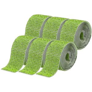 uxcell 6 Rolls Self-Adhesive Rhinestone Ribbon Crystal Diamond Bling Strips with 2 mm Rhinestone for DIY Arts Crafting Wedding Party Car Phone Decoration, Light Green