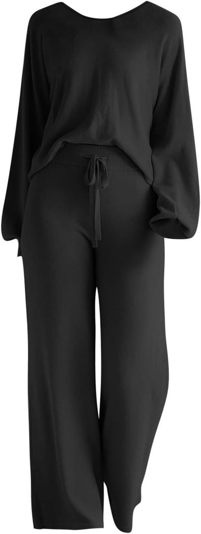 Women's Casual Two Piece Pullover Home Wear Set With Long Sleeved Drapes For A Slimming Feel Spring Thin Style Size XXXL