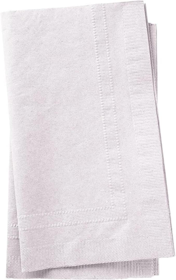 17" x 15"- 2 Ply White Dinner Napkins- Case of 3,000ct