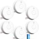SITERWELL Smoke Detector, Hardwired Interconnected Smoke Detector, Photoelectric Smoke Alarm with 9V Backup Battery, Fire Alarm with Test/Silence Button, ETL-9th Listed, GS562A, 6 Packs