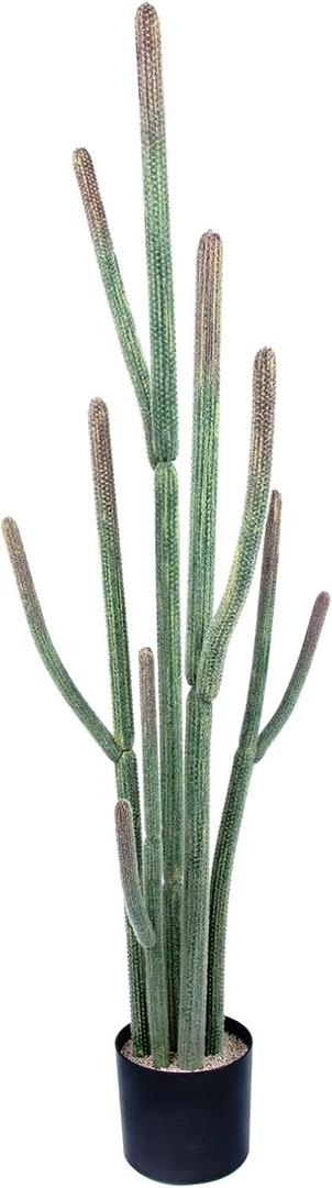 Tall UV Resistant Faux Cactus Plant60in Realistic Texture Tall Fake Plant, Artificial Cactus Large with Black Pot Indoor Outdoor for Home Office Living Room Bedroom Foyer Porch Decor, Size: 60 in