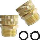 AOPANDA Brass Garden Swivel Pipe Fitting 3/4" GHT Female x 3/4" GHT Male Thread Garden Hose Threaded Adapter (Pack of 2).