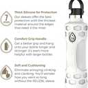 REUZBL Silicone Boot Sleeve Protector with Handle  Compatible with Hydro Flask 40oz, 32oz, 24oz, 21oz  Protective Bottle Bumper for Stainless Steel Water Bottles (White)