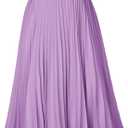 GRACE KARIN Women High Elastic Waist Pleated Chiffon Skirt Midi Swing A-line Skirts (Medium, Ice Purple)