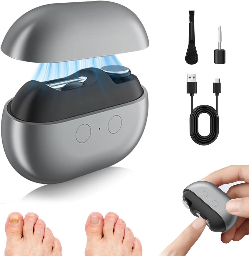 Electric Nail Clippers for Seniors, 3 in 1 Electric Nail Clippers for Thick Toenails with LED Light and Nail Scraps Storage, Perfect for People with Reduced Mobility