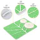 Green Leaf Dish Drying Mat for Kitchen Counter Absorbent Microfiber Drying Pad, Medium 16x18 in