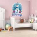 Children Merry Christmas Adorable Cartoon Wall Decal Decoration Kids Movie Character Cute Snowman Friend Character Carrot Nose Holiday Gift Lasts Years and Easily Removable - Size: 27 In(W) x 30 In(H)