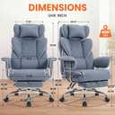 NEO CHAIR Big & Tall Leather Office Chair, High Back, Lumbar Support, Blue