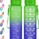 Enerbone 32 oz Water Bottle with Times to Drink and Straw, Motivational Drinking Water Bottles with Carrying Strap, Leakproof BPA & Toxic Free, Ensure You Drink Enough Water for Fitness Gym Outdoor (Giant)