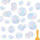 Fullhawl 30 Pcs Clear Bubble Non Slip Bathtub Stickers Colorful Bubble Anti Slip Shower Stickers Shower Floor Nonslip Sticker Applique Adhesive Decals Treads with Scraper for Bathtub Bathroom Floor