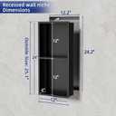 24 x 12 Inch 304 Stainless Steel Recessed Shower Niche , No Tile Needed