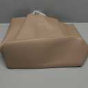 Work Tote Bags for Women 15.6 Inch - Laptop Tote Bag with Zip Compartments - Large PU Leather Office Purse Computer Briefcase (Nude)