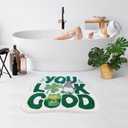 SHIYUE You Look Good St Patrick Shamrock Gnome Bath Mat, Cute Lucy Bathroom Rug, Soft Absorbent Water Non Slip Superior Microfiber Cool Shower Leprechaun Decor(21"x25"Green)