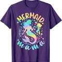 Cute Sea Mermaid Mom Mother’s Day Tie Dye Mermaid Mama T-Shirt S
