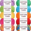 SIMEIQI 1050g Beginners Yarn Kit for Crocheting and Knitting,Cotton Nylon Blend Yarn for Hand DIY Bag Basket Dolls and Cushion B