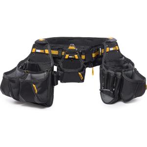 ToughBuilt - 4-piece Contractor Tool Belt Set - Heavy Duty and Durable - 3 Cliptech Pouches and padded Toolbelt - (TB-CT-101-4P)
