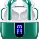 TAGRY Bluetooth Headphones True Wireless Earbuds 60H Playback LED Power Display Earphones with Wireless Charging Case IPX5 Waterproof in-Ear Ear buds with Mic for TV Smart Phone Laptop Computer Sports