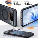 2 x 360 Spin Magnetic Stand for Google Pixel 9 Pro XL Case, 12FT Mil-Grade Protection, Fit for Magsafe, Anti-Fingerprint, Non-Slip Shockproof Slim Pixel 9 Pro XL Phone Case with Kickstand, Black