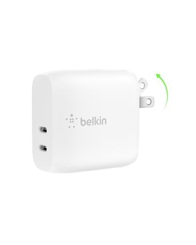 Belkin 40W Dual Port USB-C Wall Charger, USB-C Charger Fast Charging for iPhone 16, 15, 14, 13, Pro, Pro Max, Plus, Samsung Galaxy S25, Pixel , iPad, AirPods, Nintendo Switch 2 & More - White