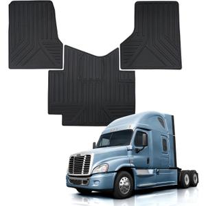 Floor Mats Compatible with Freightliner Cascadia 2008-2017 | TPE all-weather floor mat, waterproof & mud-proof liner, anti-slip texture, scratch guard, easy-clean heavy-duty