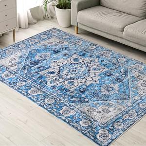 NUOVARUGS Soft 5x7 Area Rug – Washable & Dryer-Safe Non-Slip Rug for Living Room, Bedroom, Kitchen, Comfortable & Durable Floor Mat