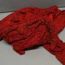 LALAGEN Women's Floral Lace Long Sleeve Off Shoulder Wedding Mermaid Dress (Medium, Red)