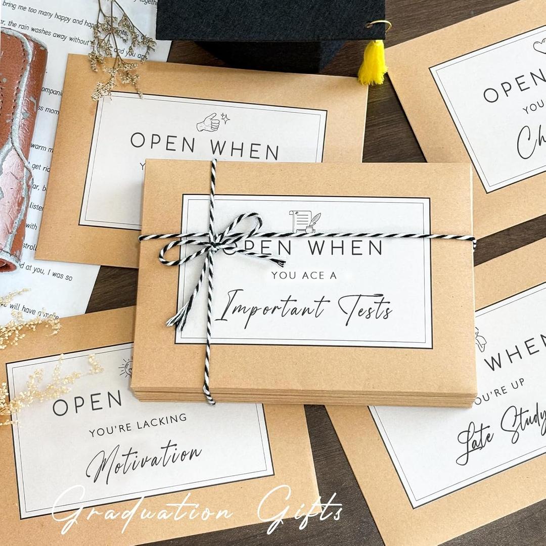 Graduation Gifts - 24 Pcs Open When Envelopes Letters Set - 2025 High School College Students Personalized Emotional Support Present - Best Grad Gift Ideas from Parents for Him Her Boys Girls Friends