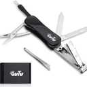 OUTU Keychain Nail Clippers Multitool, 7 in 1 EDC Utility Tool with Nail Clipper, Scissors, Gifts for Him Men Husband Dad Boyfriend (Black)