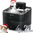 BELLA & PAL Wireless Cat Water Fountain: 4.2L/142oz Stainless Steel, 5000mAh Rechargeable Battery, Smart Motion Sensor, Quiet Integrated Pump, Easy to Clean, Mult-Pet Water Dispenser