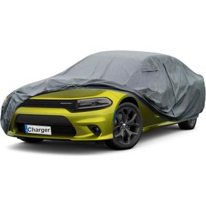 Premium Car Cover Custom Fit Dodge Charger (2006-2025), 16 Layers Heavy Duty Car Cover Waterproof All Weather with Zipper Door for Sun Rain Snow Dust Uv Protection