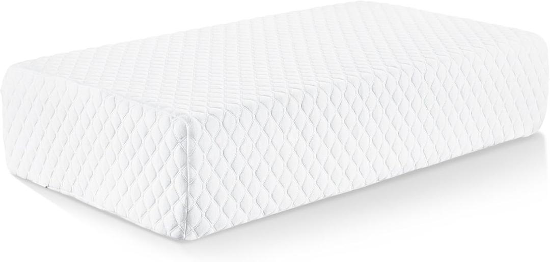 TOPPURE Cube Memory Foam Pillow Pro-Long for Side Sleepers, Snorers (24"/12"/5"), Soft But Supportive Cervical Pillow for Neck and Shoulder Pain Relief Sleeping, Rectangle Neck Pillow,White, 24"x12"x5"