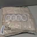 Boho Plaid Extra Long Shower Curtain - Farmhouse Checkered Polyester-Linen Fabric Shower Curtains for Bathroom, Rustic Shabby Chic Neutral Bathroom Curtain Set with Tassel 71x94 Inch (Cream)