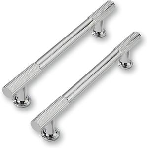 2 Pack 5 Inch(128mm) Hole Center Polished Chrome Cabinet pulls Kitchen Handles Solid Heavy Duty Cabinet Pull Kitchen Hardware