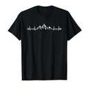 Mountain Hiking - Pulse Heartbeat Hiker Climber Mountaineer T-Shirt, M