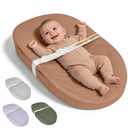 Baby Changing Pad, Waterproof Vegan Leather Wipeable Diaper Changing Pad with Safety Strap Non-Slip Changing Mat for Dresser & Table