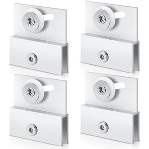 4 Pcs M 6054 Frameless Shower Door Rollers Sliding Top Bracket Roller 3/4 Inch OD x 1/4 Inch Thick Flat Round Plastic Wheel with Aluminum Bracket and Ball Bearing Replacement