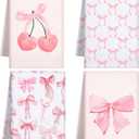 Macarrie 4 Pcs Pink Bow Coquette Kitchen Towels Trendy Cute Pink Hand Towels Coquette Bow Gifts Preppy Microfiber Kitchen Supplies for Hostess Housewarming, 18 x 26 in