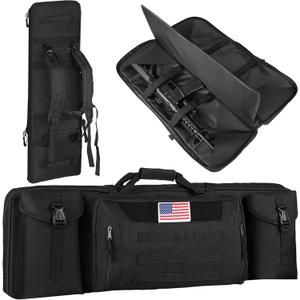 Soft Double Rifle Case - 36" & 42" Tactical Long Gun Bag Backpack - Lockable Rifle Bag with Zipper & Backpack Strap - for Hunting & Shooting Range (BLACK) Soft Double Rifle Case - 36" & 42" Tactical Long Gun Bag Backpack - Lockable Rifle Bag with Zipper & Backpack Strap - for Hunting & Shooting Range (BLACK)