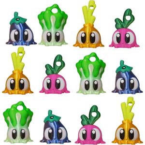 12 PCS Mini 3D Printed Fidgets Vegetables Collectibles Figurines,3D Fidgets Keychains,Onion,Carrot,Cabbage,Eggplant,Board Game Pieces,DIY Accessories for Backpack Charm