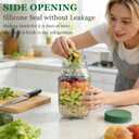 TOPMELON Salad Pod Mason Jar with Side Open, Portable Salad Container, Salad Jar with Dressing Cup, Suitable for Work, Outdoor, Travel (1PCS)