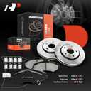 A-Premium 11.88 in(301.8mm) Front Vented Disc Brake Rotors + Ceramic Pads Kit Compatible with Chrysler, Dodge, Ram & Volkswagen Models - Town & Country/Grand Caravan 08-16, Journey 09-13, Routan, C/V